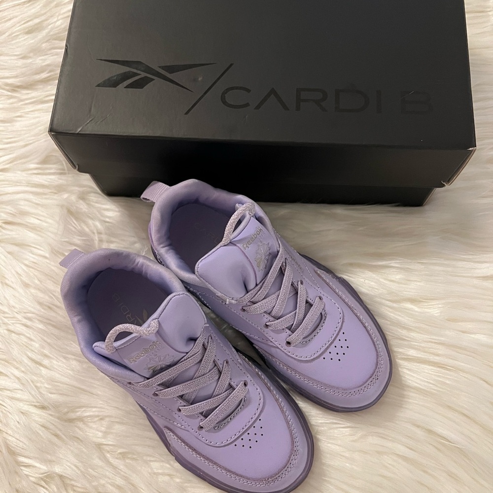 Reebok Club C x Cardi B Purple Shoes Kids Girls Size 10